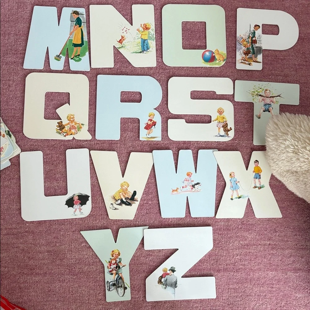 VINTAGE Dick and Jane ABC Alphabet Letters Flip Books